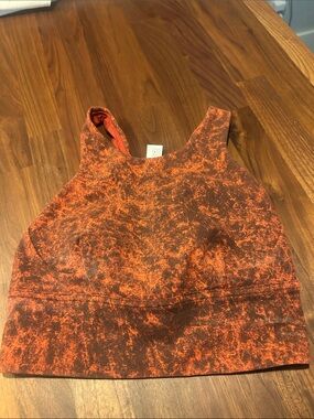 lululemon athletica Burnt Orange & Dark Red Patterned Sports Bra